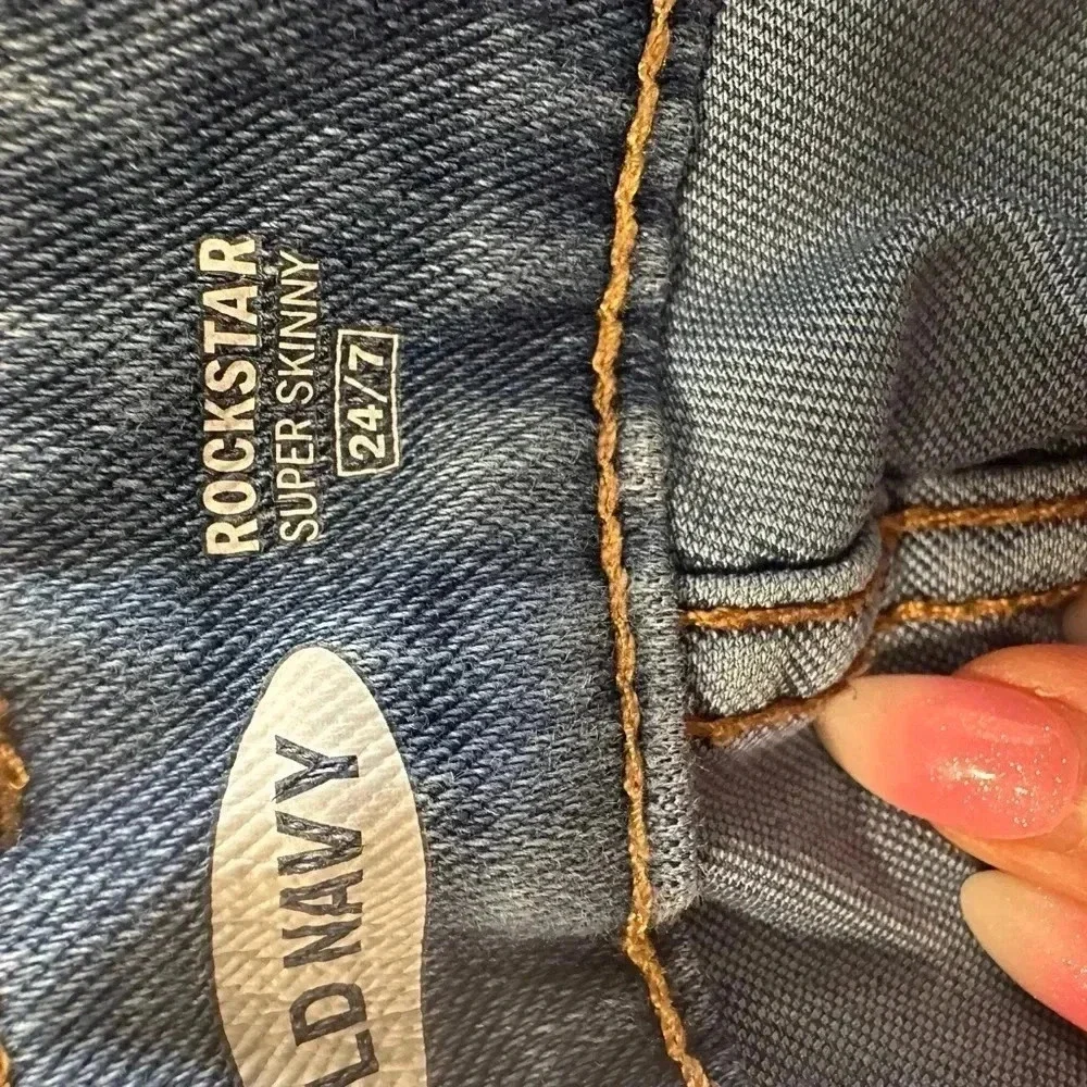 Old Navy Rockstar Super Skinny Blue Jeans - Picture 4 of 5